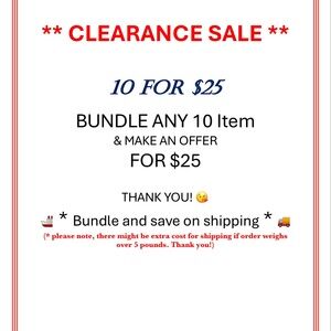 Special Bundle Deal - Any 10 Items for $25